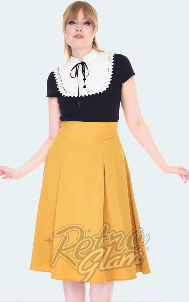 Voodoo Vixen Tillie Bib Collar Top in Black & White - S left only Voodoo Vixen Tillie Bib Collar Top in Black & White - S left only