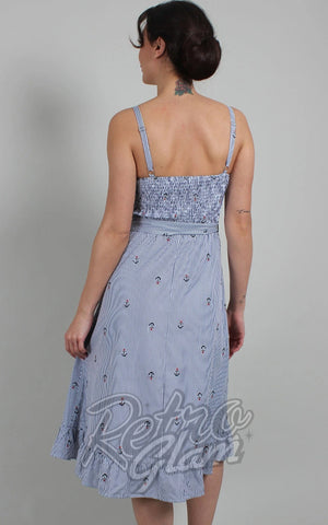 Voodoo Andy Anchor Pinstripe Dress back Voodoo Andy Anchor Pinstripe Dress back