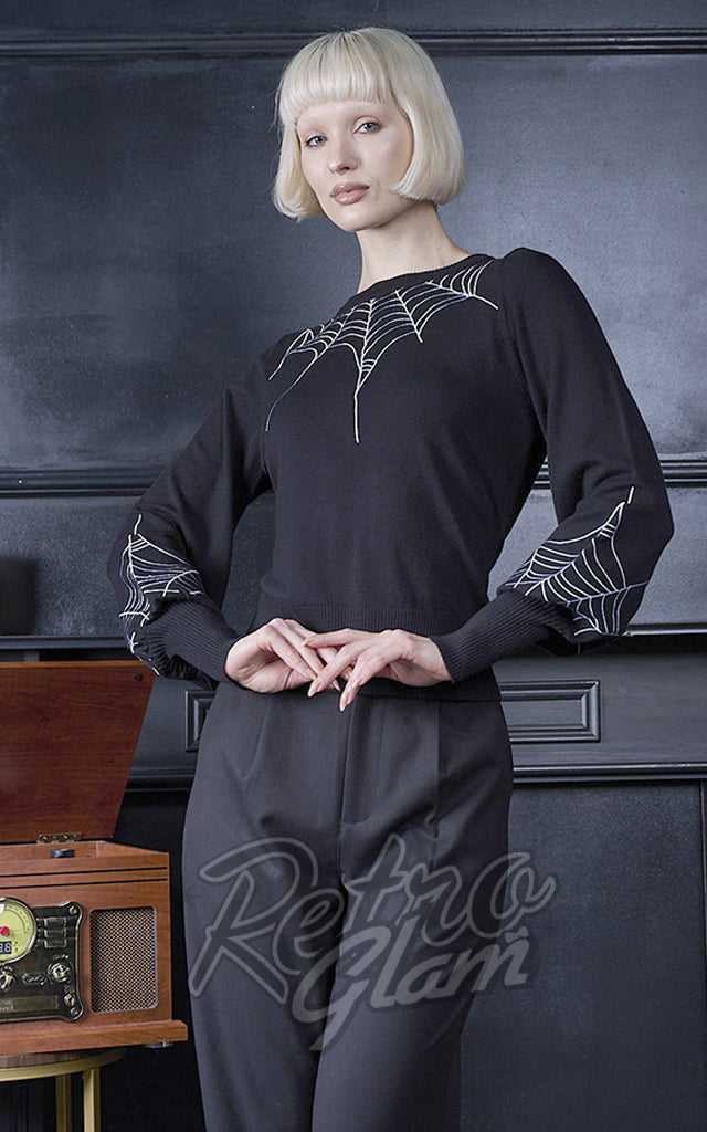 Banned Carla Jumper in Black Spiderweb - Pre-Order