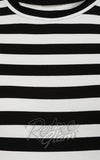 Banned Lina Pencil Dress in B&W Stripes fabric