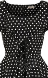 Banned Lola B & W Polka Dot Swing Dress bodice