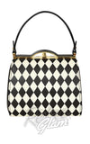 Banned Rona B & W Harlequin Handbag