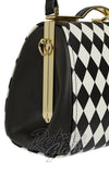 Banned Rona B & W Harlequin Handbag 60s