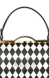 Banned Rona B & W Harlequin Handbag sixties