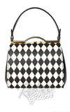 Banned Rona B & W Harlequin Handbag back