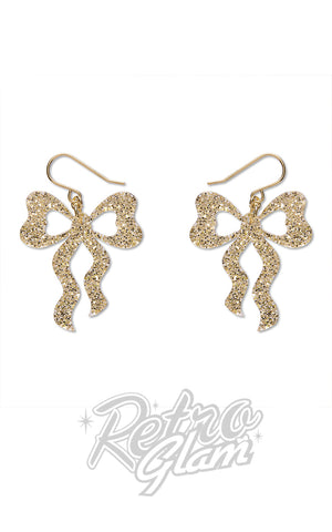 gold bow earrings