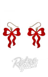 red bow earrings