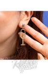 Champagne glass gold earrings