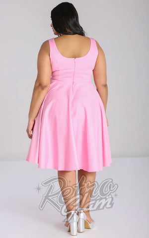 Hell Bunny Heidi Dress in Pink back plus sized