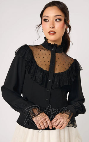 Hell Bunny Dark Knight Blouse in Black