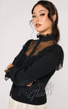 Hell Bunny Dark Knight Blouse in Black victorian