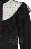 Hell Bunny Dark Knight Blouse in Black detail