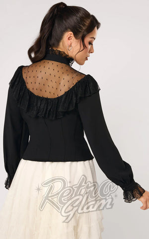 Hell Bunny Dark Knight Blouse in Black back