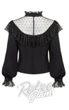 Hell Bunny Dark Knight Blouse in Black back cad