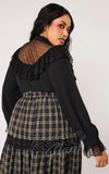 Hell Bunny Dark Knight Blouse in Black plus size back