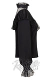 Hell Bunny Dark Knight Blouse in Black side lace sleeves