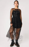 Hell Bunny Dark Knight Black Lace Midi Dress