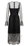 Hell Bunny Dark Knight Black Lace Midi Dress cad back