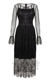 Hell Bunny Dark Knight Black Lace Midi Dress cad