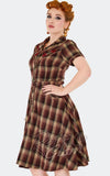 Voodoo Vixen Brown Plaid Western Shirt Dress side