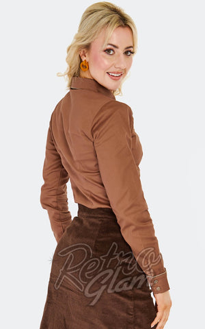Voodoo Vixen Western Brown Plaid Panel Shirt back