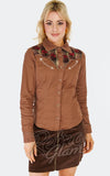 Voodoo Vixen Western Brown Plaid Shirt