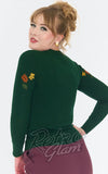 Voodoo Vixen Woodland Hedgehog Sweater in Green back
