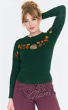 Voodoo Vixen Woodland Hedgehog Sweater in Green