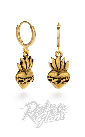 Amano Studio Sagrado Corazon Huggie Earrings gold