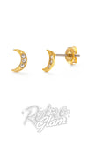 tiny Crescent Moon Stud Earrings