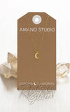 Amano crescent moon necklace with crystals