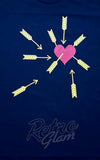 Heart and arrows Black T-Shirt 