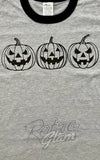 Astro Bettie Unisex Jack-O-Lantern Trio Ringer T-Shirt