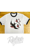 Astro Bettie Unisex Swallow and Flowers T-Shirt