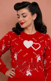 Astro Bettie Sweetheart Sweater in Red