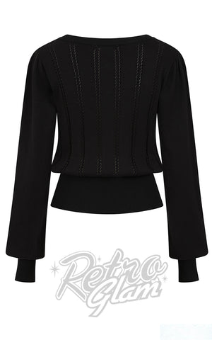 Banned Angel Pointelle Jumper in Black back