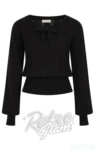 Banned Angel Pointelle Jumper in Black