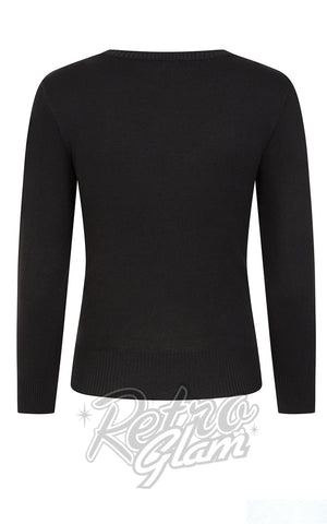 Banned Bella Bow Jumper in Black back