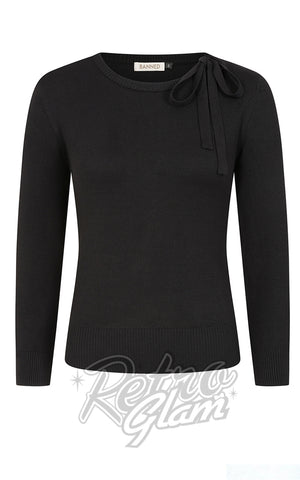 Banned Bella Bow Jumper in Black