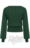 Banned Angel Pointelle Jumper in Bottle Green back