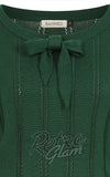 Banned Angel Pointelle Jumper in Bottle Green detail