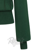 Banned Angel Pointelle Jumper in Bottle Green sleeve