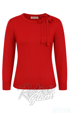 Banned Bella Bow Jumper in Red