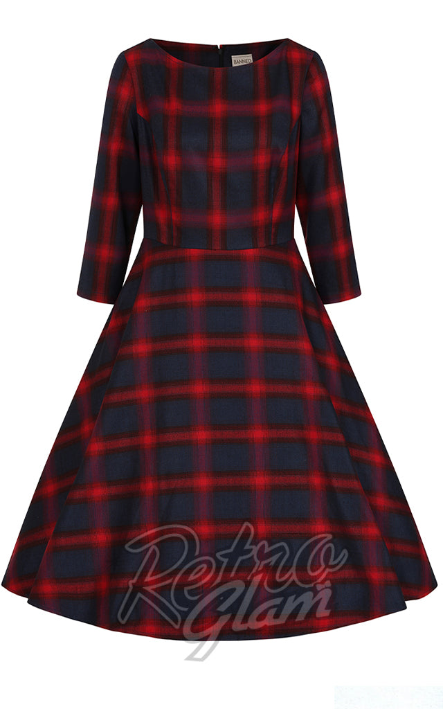 Banned Barbara Christmas Checks Swing Dress