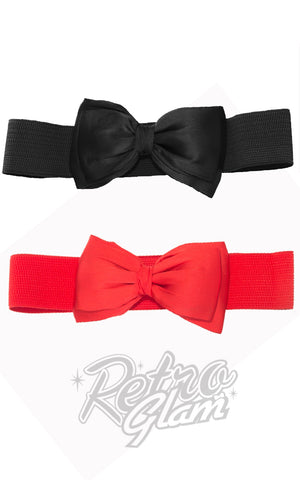 Banned Bella Bow Belt in Black or Red