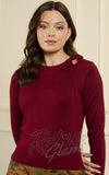 Banned Bella Bow Jumper in Burgundy