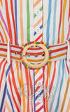 Banned Bella Shirt Dress in Multicolour Stripes belt