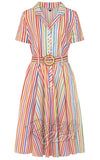 Banned Bella Shirt Dress in Multicolour Stripes cad