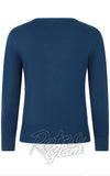 Banned Bella Bow Jumper in Teal CAD back