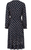 Banned Bloom Wrap Dress in Navy Floral cad back